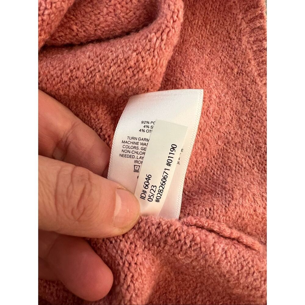 Express Coral Pink V-Neck Boucle Knit Sleeveless Sweater Tank Top Size Large - Picture 7 of 8